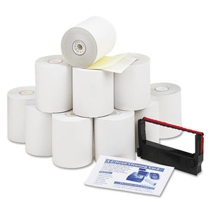 Impact Printing Carbonless Paper Rolls, 3" X 90 Ft, White-canary, 10-pack