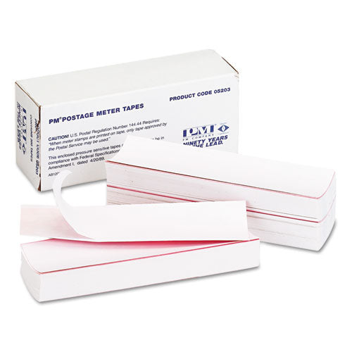 Postage Meter Labels, Single Tape Strips, 1.75 X 5.5, White, 300-box