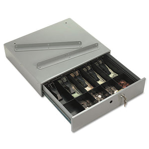 Steel Cash Drawer W-alarm Bell & 10 Compartments, Key Lock, Stone Gray