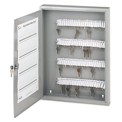 Locking Key Cabinet, 100-key, Steel, Gray, 16 1-2 X 3 X 22 1-2