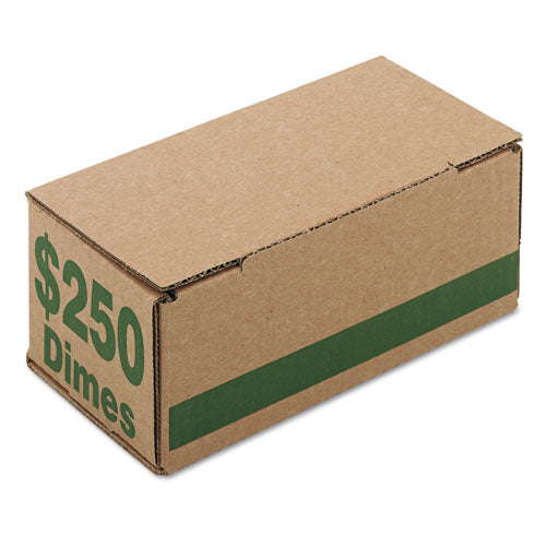 Corrugated Cardboard Coin Storage W-denomination Printed On Side, Green