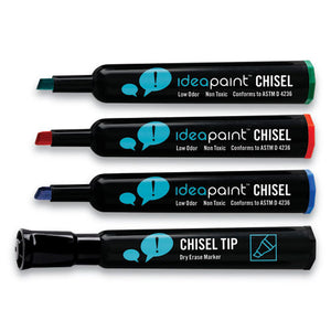 Dry Erase Marker, Broad Chisel Tip, Assorted Colors, 4-pack