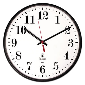 ESILC67300002 - Quartz Slimline Clock, 12-3-4", Black