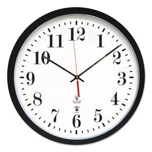 ESILC67403302 - Atomic Slimline Contemporary Clock, 16-1-2", Black