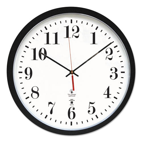 ESILC67403302 - Atomic Slimline Contemporary Clock, 16-1-2", Black