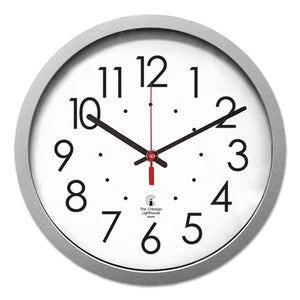 ESILC67818003 - Quartz Flat Rim Clock, 14-1-2", Silver