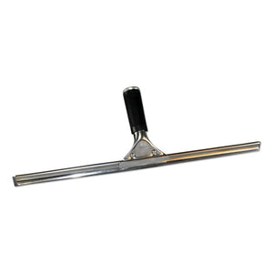Stainless Steel Window Squeegee, 18" Wide Blade, 3" Rubber Grip Handle
