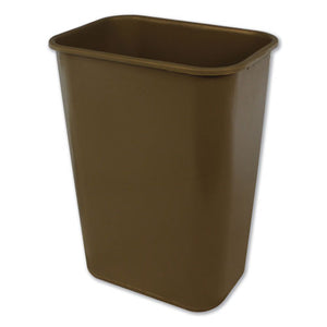 Soft-sided Wastebasket, Rectangular, Polyethylene, 41 Qt, Beige