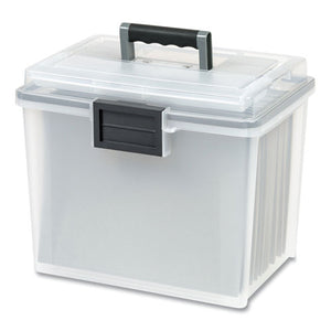Weathertight Portable File Box, Letter Files, 13.7 X 10.4 X 11.8, Clear-gray Accents
