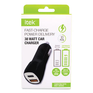 Car Charger, 38 W, Usb-c, Black