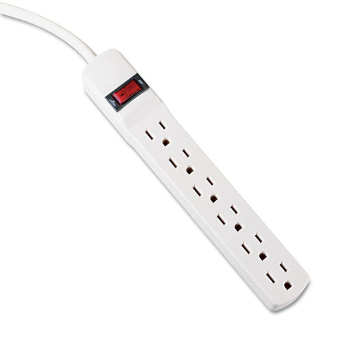 ESIVR73306 - Six-Outlet Power Strip, 6-Foot Cord, 1-15-16 X 10-3-16 X 1-3-16, Ivory