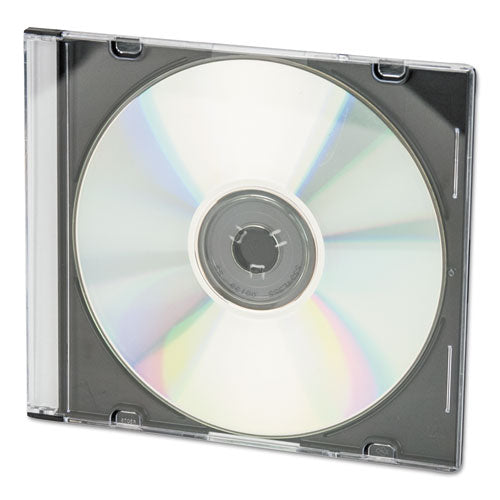 ESIVR85800 - CD-DVD SLIM JEWEL CASES, CLEAR-BLACK, 100-PACK