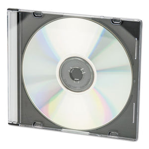 ESIVR85826 - CD-DVD SLIM JEWEL CASES, CLEAR-BLACK, 50-PACK