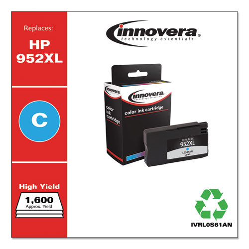 Remanufactured Cyan High-yield Ink, Replacement For Hp 952xl (l0s61an), 1,600 Page-yield