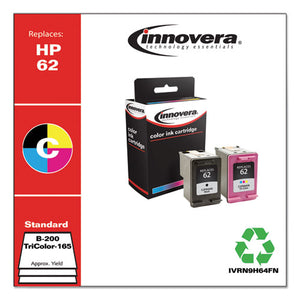 Remanufactured Black-tricolor Ink, Replacement For Hp 62 (n9h64fn), 200-165 Page-yield