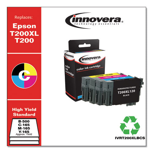 Remanufactured Black-cyan-magenta-yellow Ink, Replacement For Epson T200xl-t200 (t200xl-bcs), 500-165 Page-yield