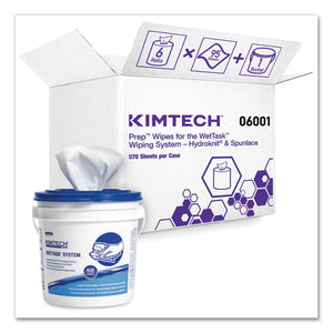 Wipers For Wettask System, Bleach, Disinfectants And Sanitizers, 6 X 12, 570-roll, 6 Rolls And 1 Bucket-carton