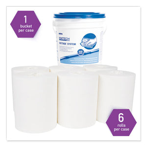 Wipers For Wettask System, Bleach, Disinfectants And Sanitizers, 6 X 12, 570-roll, 6 Rolls And 1 Bucket-carton