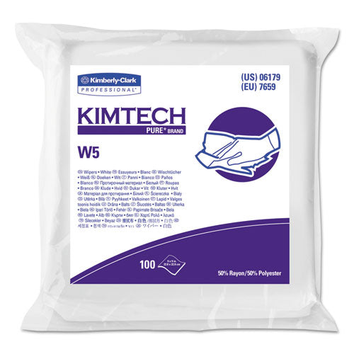 ESKCC06179 - W5 Critical Task Wipers, Flat Double Bag, Spunlace, 9x9, White, 100-pk, 5-carton