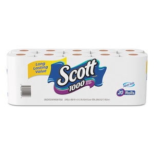 ESKCC20032 - 1000 Bathroom Tissue, 1-Ply, White, 1000 Sheet-roll, 20-pack