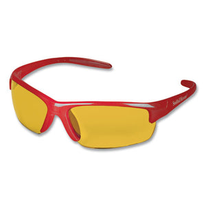 Equalizer Safety Glasses, Red Frames, Amber-yellow Lens, 12-carton