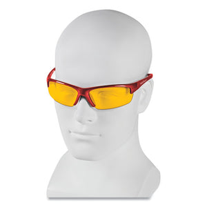 Equalizer Safety Glasses, Red Frames, Amber-yellow Lens, 12-carton