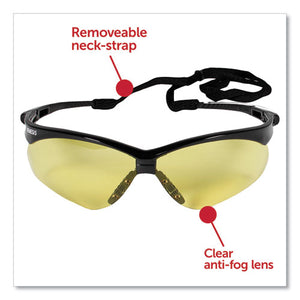 Nemesis Safety Glasses, Black Frame, Amber Lens, 12-carton