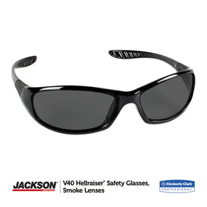 ESKCC25714 - V40 Hellraiser Safety Glasses, Black Frame, Smoke Lens