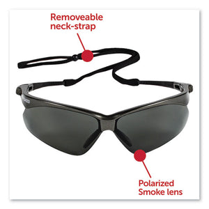 Nemesis Safety Glasses, Gun Metal Frame, Smoke Lens, 12 Carton