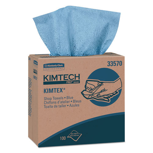 ESKCC33570 - Kimtex Wipers, Pop-Up Box, 8 4-5 X 16 4-5, Blue, 100-box, 5-carton