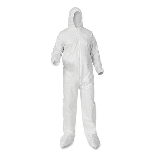 A35 Liquid And Particle Protection Coveralls, Hooded-booted, White, 2x-large, 25-carton