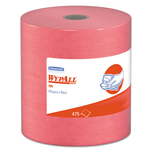 ESKCC41055 - X80 Cloths, Hydroknit, Jumbo Roll, 12 1-2 X 13 2-5, Red, 475 Wipers-roll