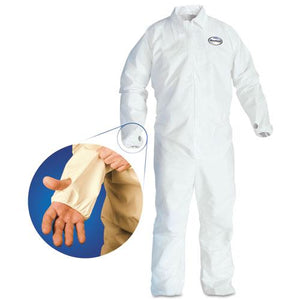 ESKCC42526 - A40 Breathable Back Coverall With Thumb Hole, White-blue, Large, 25-carton