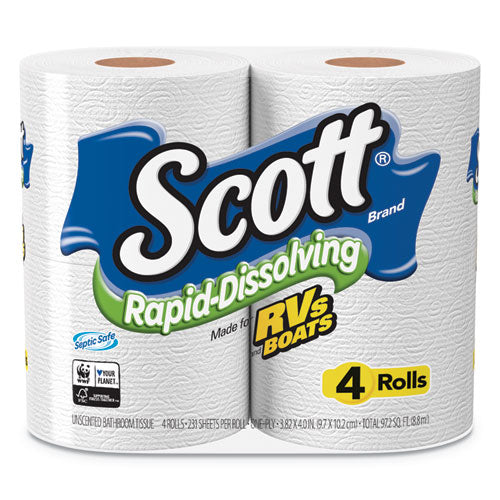 ESKCC47617 - RAPID-DISSOLVING TOILET PAPER, BATH TISSUE, 1-PLY, WHITE, 231 SHEETS