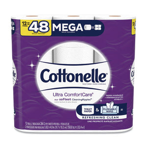 Ultra Comfortcare Toilet Paper, Soft Tissue, Mega Rolls, Septic Safe, 2 Ply, White, 284 Sheets-roll, 12 Rolls