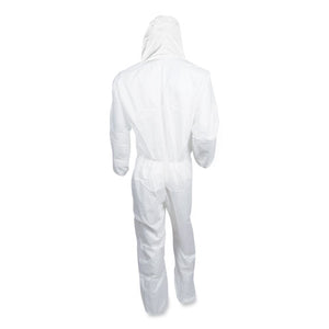 A20 Breathable Particle Protection Coveralls, Elastic Back, Hood, Medium, White, 24-carton