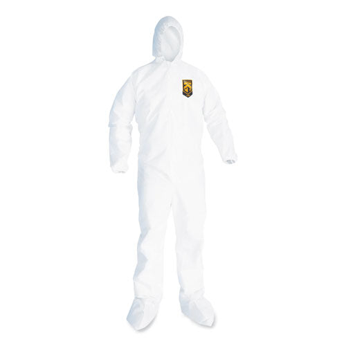 A20 Breathable Particle Protection Coveralls, Elastic Back, Hood And Boots, Large, White, 24-carton