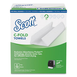 C-fold Towels, Absorbency Pockets,10.13 X 13.15, White, 150-pk,8 Pk-ct