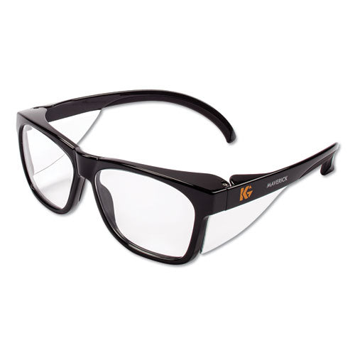 ESKCC49309 - MAVERICK SAFETY GLASSES, BLACK, POLYCARBONATE FRAME, CLEAR LENS