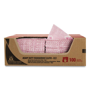 Heavy-duty Foodservice Cloths, 12.5 X 23.5, Red, 100-carton