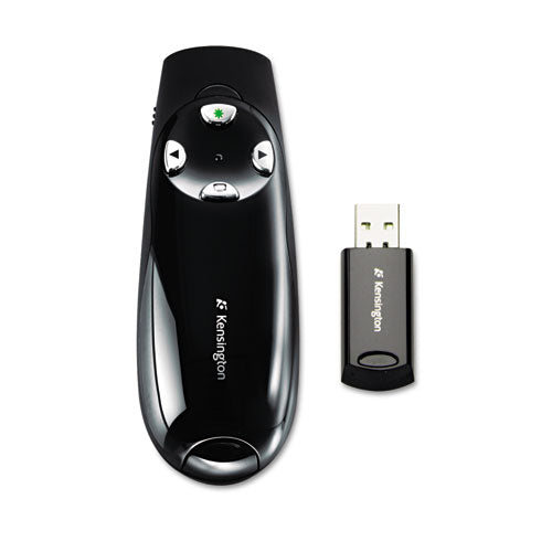 ESKMW72353 - Wireless Presenter Pro With Green Laser Pointer, Class 2, Black