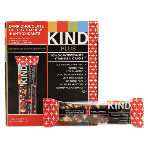 ESKND17250 - Plus Nutrition Boost Bar, Dk Chocolatecherrycashew-antioxidants, 1.4 Oz, 12-box