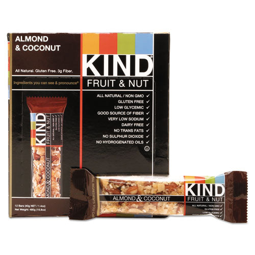 ESKND17828 - Fruit And Nut Bars, Almond And Coconut, 1.4 Oz, 12-box