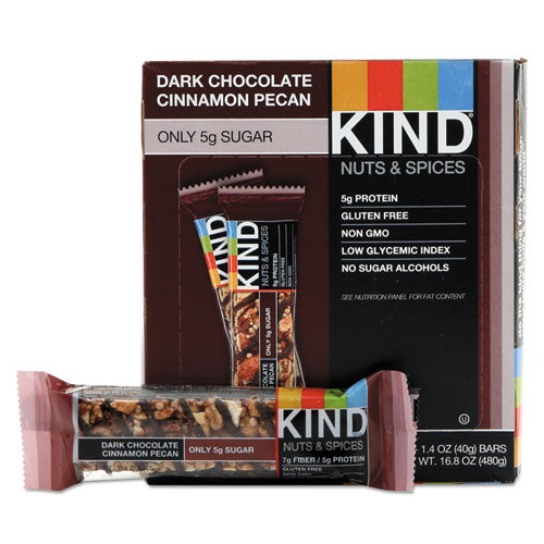 ESKND17852 - Nuts And Spices Bar, Dark Chocolate Cinnamon Pecan, 1.4 Oz, 12-box