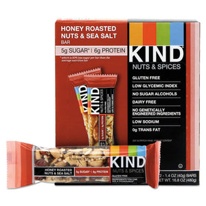 ESKND19990 - Nuts And Spices Bar, Honey Roasted Nuts-sea Salt, 1.4 Oz Bar, 12-box