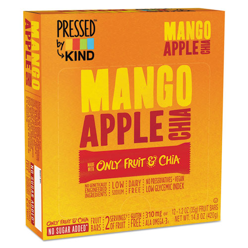 ESKND24063 - Pressed By Kind Bars, Mango Apple Chia, 1.2 Oz Bar, 12-box