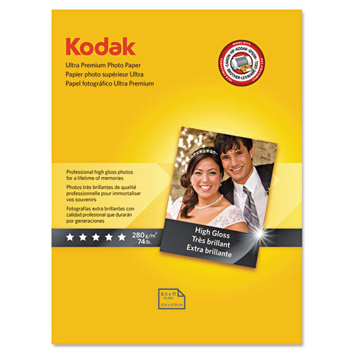 ESKOD8366353 - Ultra Premium Photo Paper, 10 Mil, High-Gloss, 8-1-2 X 11, 25 Sheets-pack