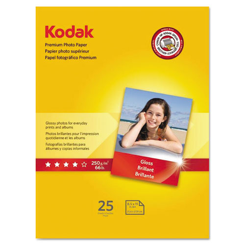 ESKOD8689283 - Premium Photo Paper, 8.5 Mil, Glossy, 8 1-2 X 11, 25 Sheets-pack