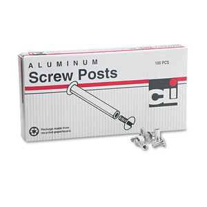 ESLEO3703L - Post Binder Aluminum Screw Posts, 3-16" Diameter, 1-2" Long, 100-box