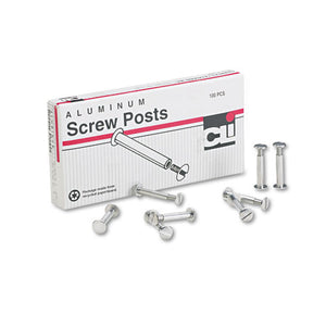 ESLEO3706L - Post Binder Aluminum Screw Posts, 3-16" Diameter, 1" Long, 100-box